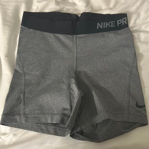 Gray Nike pro shorts